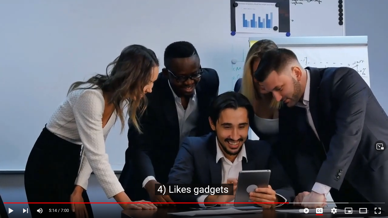 Business team watching a marketing video